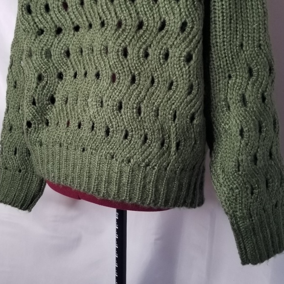 Olive Open Weave Sweater - Picture 5 of 7